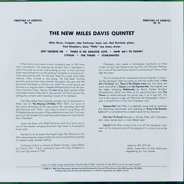 Miles Davis Quintet, The - Miles (LP) - Discogs image 3