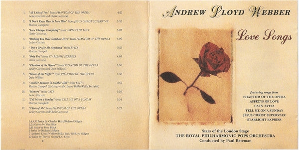 Andrew Lloyd Webber - Love Songs (CD) - Discogs image 6