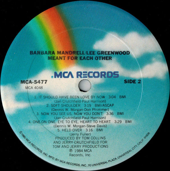 Barbara Mandrell / Lee Greenwood - Meant For Each Other (LP) - Discogs image 4