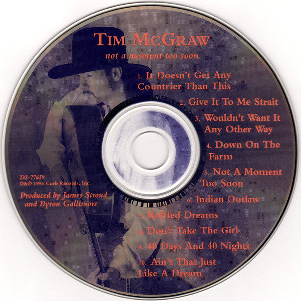 Tim McGraw - Not A Moment Too Soon (CD) - Discogs image 3