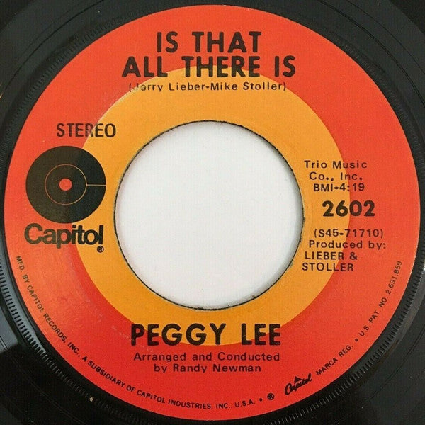 Peggy Lee - Is That All There Is / Me And My Shadow (7")