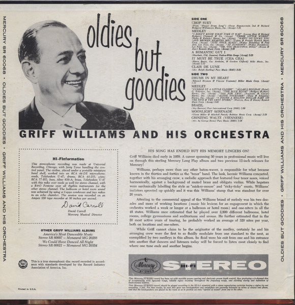 Griff Williams And His Orchestra - Oldies But Goodies (LP) - Discogs image 2