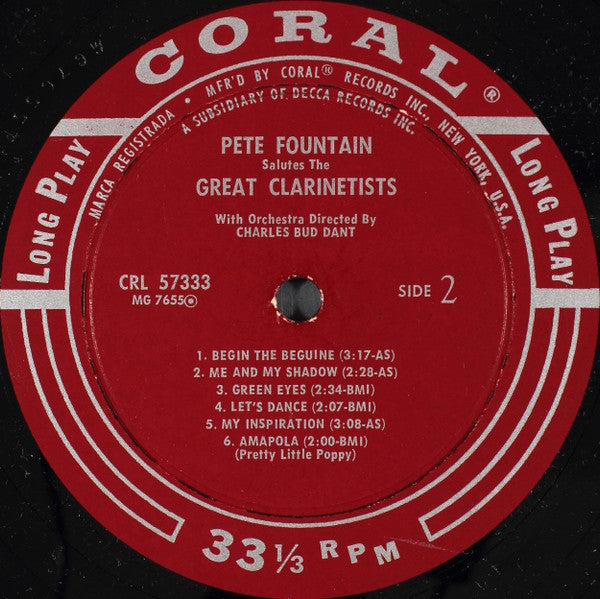 Pete Fountain - Pete Fountain Salutes The Great Clarinetists (LP) - Discogs image 4