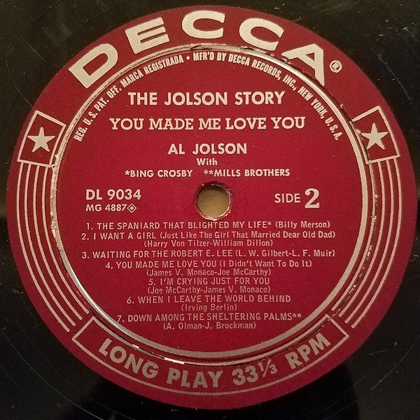 Al Jolson - The Jolson Story "You Made Me Love You" (LP) - Discogs image 4