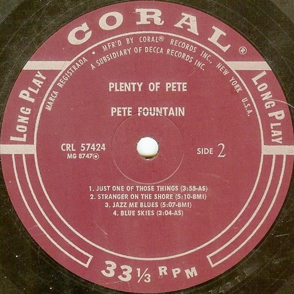 Pete Fountain - Plenty Of Pete (LP) - Discogs image 4