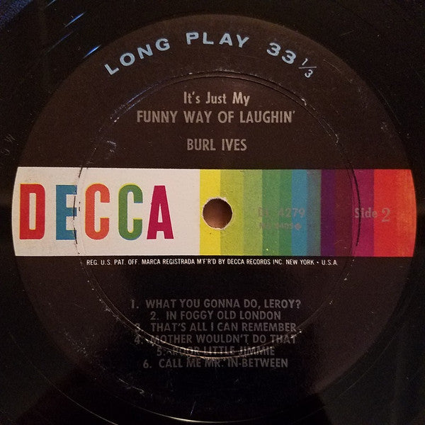 Burl Ives - It's Just My Funny Way Of Laughin' (LP) - Discogs image 4