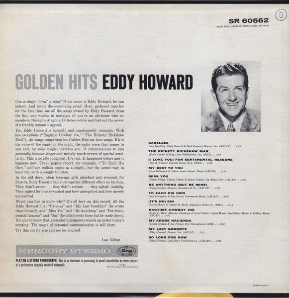 Eddy Howard And His Orchestra - Golden Hits (LP) - Discogs image 2