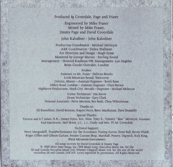 Coverdale Page - Coverdale • Page (CD) - Discogs image 7