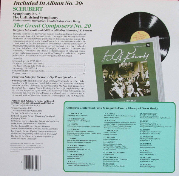 Franz Schubert - The Unfinished Symphony. Symphony No. 5 (LP) - Discogs image 2