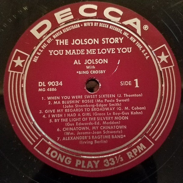 Al Jolson - The Jolson Story "You Made Me Love You" (LP) - Discogs image 3