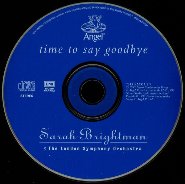 Sarah Brightman & London Symphony Orchestra - Time To Say Goodbye (CD) - Discogs image 3