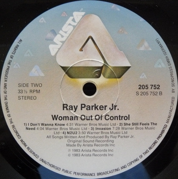 Ray Parker Jr. - Woman Out Of Control (LP) - Discogs image 4