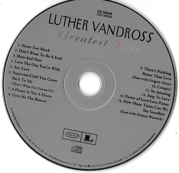 Luther Vandross - Greatest Hits (CD) - Discogs image 4