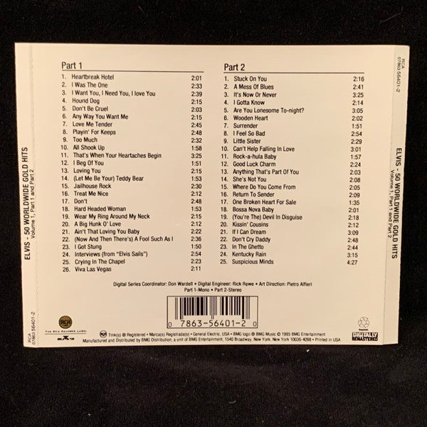Elvis Presley - 50 Worldwide Gold Award Hits, Volume 1 (2xCD) - Discogs image 2