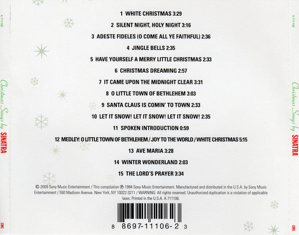 Frank Sinatra - Christmas Songs By Sinatra (CD) - Discogs image 2
