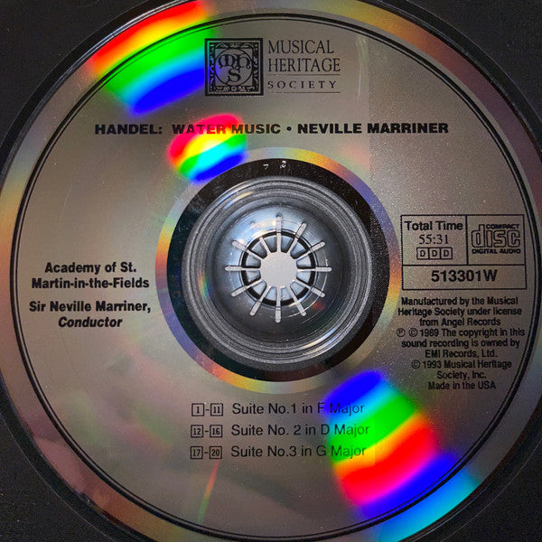 Georg Friedrich Händel, Sir Neville Marriner, Academy Of St. Martin-in-the-Fields, The - Water Music (CD) - Discogs image 3