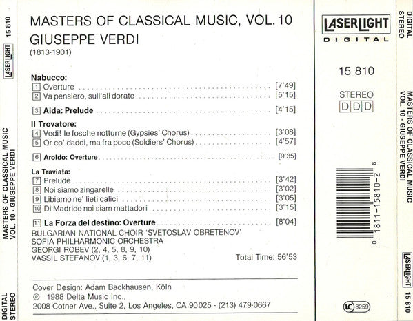 Giuseppe Verdi - Masters Of Classical Music, Vol.10: Verdi (CD) - Discogs image 2