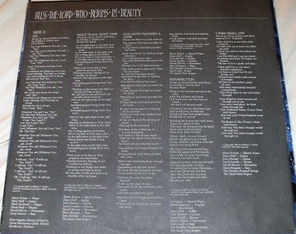 Bill Gaither Trio, The - Bless The Lord Who Reigns In Beauty (LP) - Discogs image 4