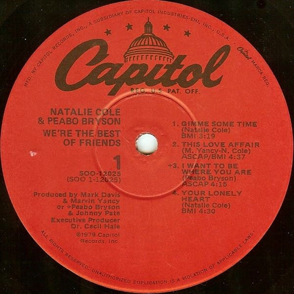 Natalie Cole & Peabo Bryson - We're The Best Of Friends (LP) - Discogs image 5