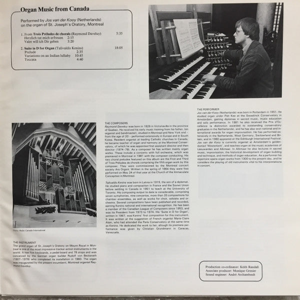 Daniel Glaus, Robert Girard, Jos van der Kooy, Lars Hagström (3) - Organ Music From Canada / The Nederlands / Sweden / Switzerland - Group Of Four Organ Project (2xLP) - Discogs image 6