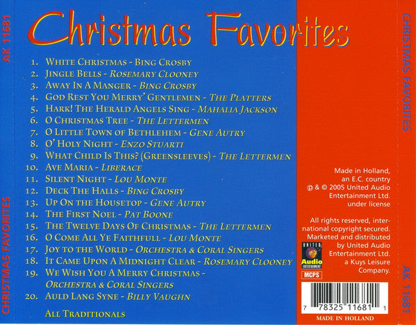 Various - Christmas Favorites (CD) - Discogs image 2