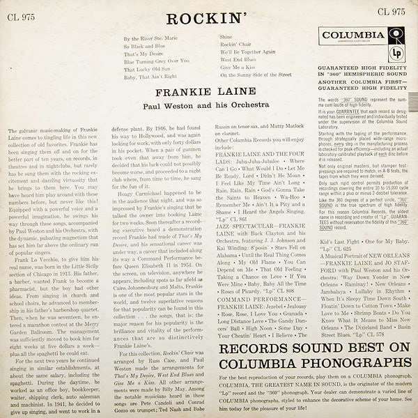 Frankie Laine - Rockin' (LP) - Discogs image 2