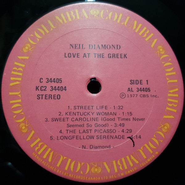 Neil Diamond - Love At The Greek: Recorded Live At The Greek Theatre (2xLP) - Discogs image 5
