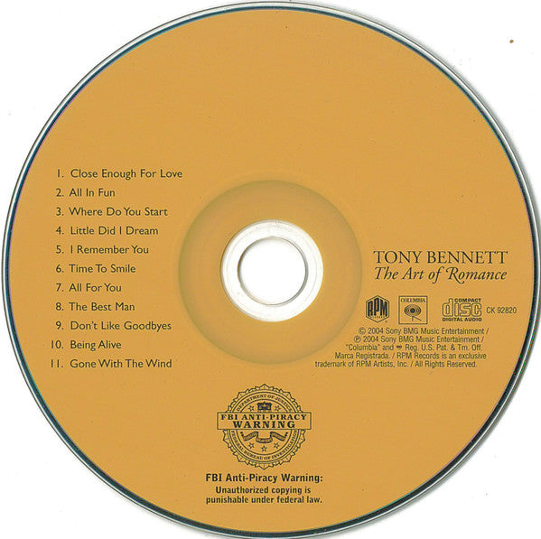 Tony Bennett - The Art Of Romance (CD) - Discogs image 3