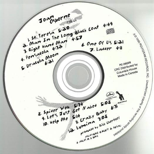Joan Osborne - Relish (CD) - Discogs image 3