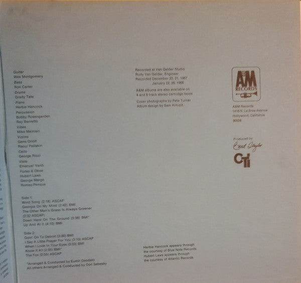 Wes Montgomery - Down Here On The Ground (LP) - Discogs image 3