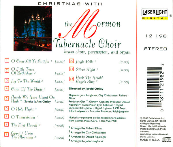 Mormon Tabernacle Choir - Christmas With The Mormon Tabernacle Choir (CD) - Discogs image 2