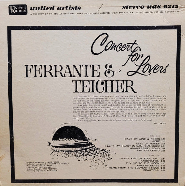 Ferrante & Teicher - Concert For Lovers (LP) - Discogs image 2