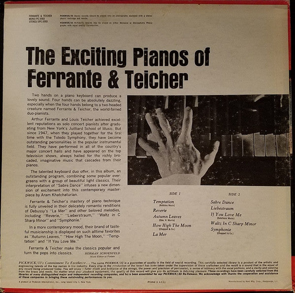 Ferrante & Teicher - The Exciting Pianos Of Ferrante & Teicher (LP) - Discogs image 2