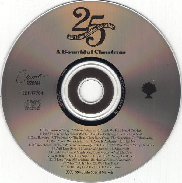 Various - 25 All-Time Holiday Favorites - A Bountiful Christmas (CD) - Discogs image 3