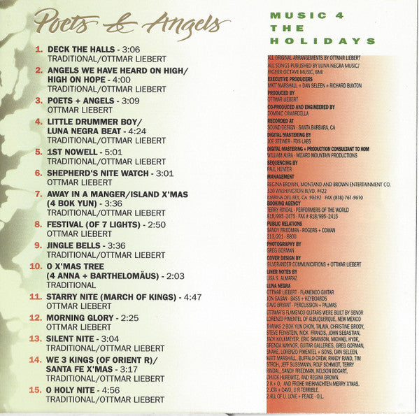 Ottmar Liebert - Poets & Angels (CD) - Discogs image 5
