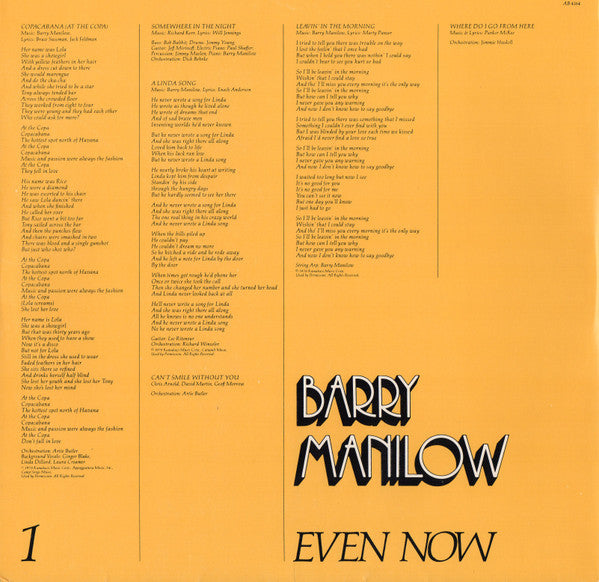 Barry Manilow - Even Now (LP) - Discogs image 5