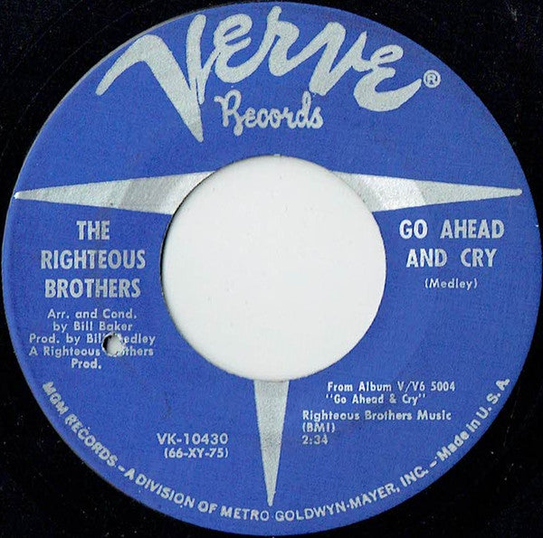 Righteous Brothers, The - Go Ahead And Cry (7")