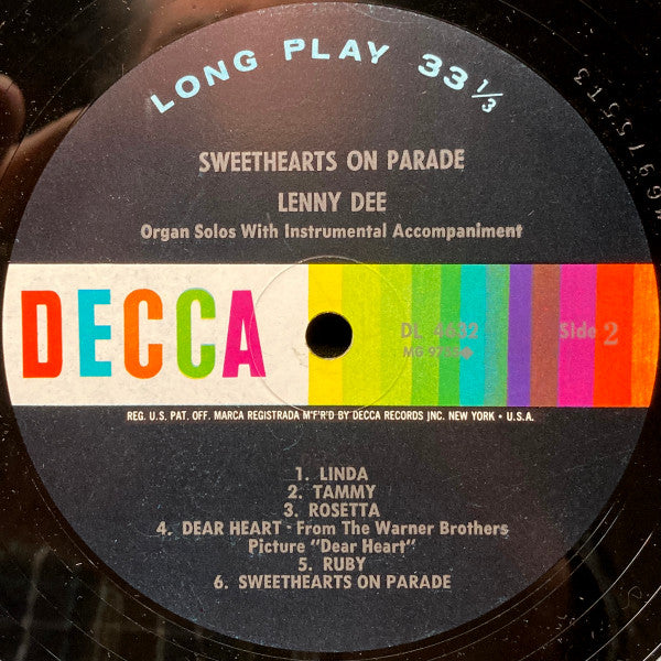 Lenny Dee (2) - Sweethearts On Parade (LP) - Discogs image 4