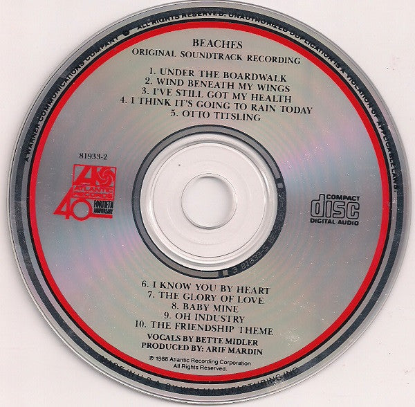 Bette Midler - Beaches (Original Soundtrack Recording) (CD) - Discogs image 3