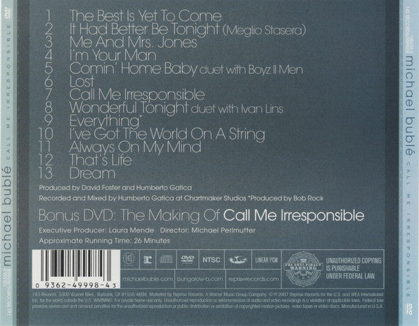 Michael Bublé - Call Me Irresponsible (CD) - Discogs image 2