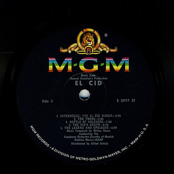Miklós Rózsa Conducting Symphonie-Orchester Graunke - El Cid (LP) - Discogs image 6