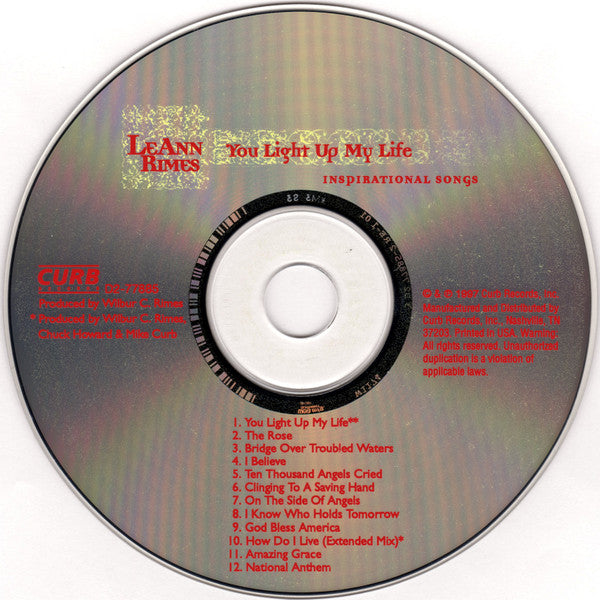 LeAnn Rimes - You Light Up My Life (Inspirational Songs) (CD) - Discogs image 3