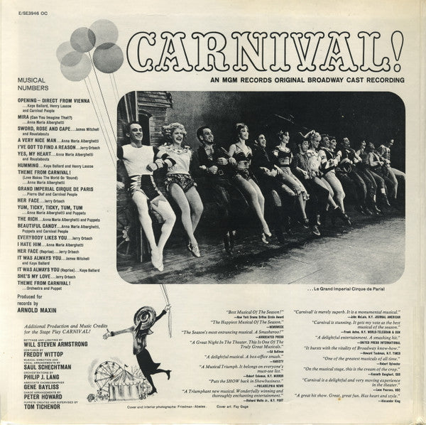 Carnival! Original Broadway Cast - Carnival! (LP) - Discogs image 4
