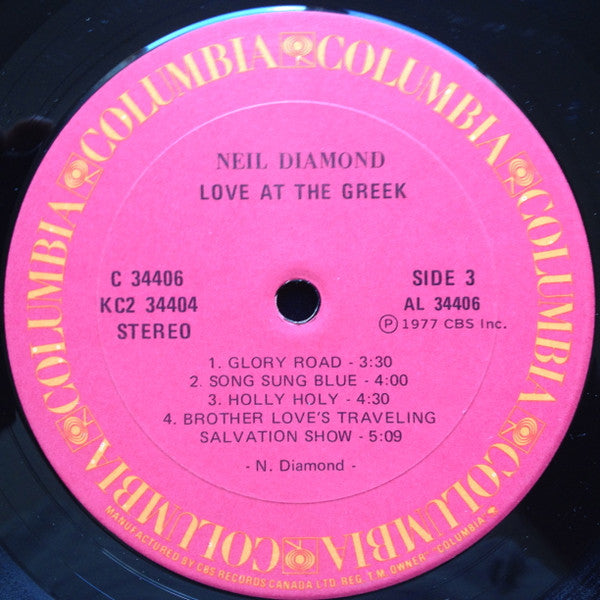 Neil Diamond - Love At The Greek: Recorded Live At The Greek Theatre (2xLP) - Discogs image 7