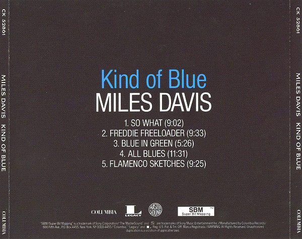 Miles Davis - Kind Of Blue (CD) - Discogs image 3