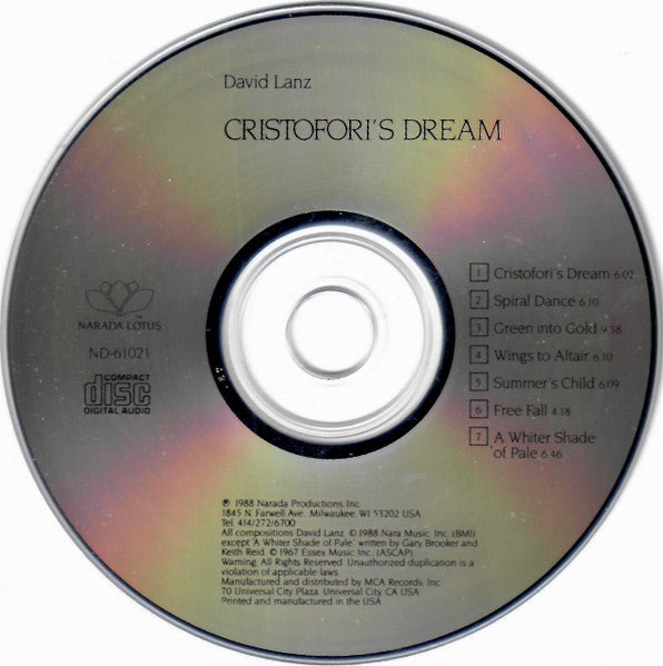 David Lanz - Cristofori's Dream (CD) - Discogs image 5