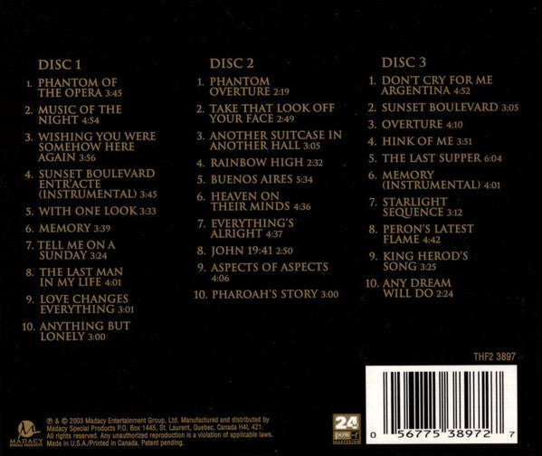 Andrew Lloyd Webber, Orlando Pops Orchestra - The Music, The Magic (3xCD) - Discogs image 6