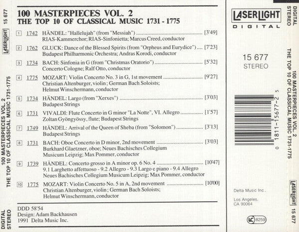 Various - 100 Masterpieces Vol. 2 (1731 - 1775) (CD) - Discogs image 2