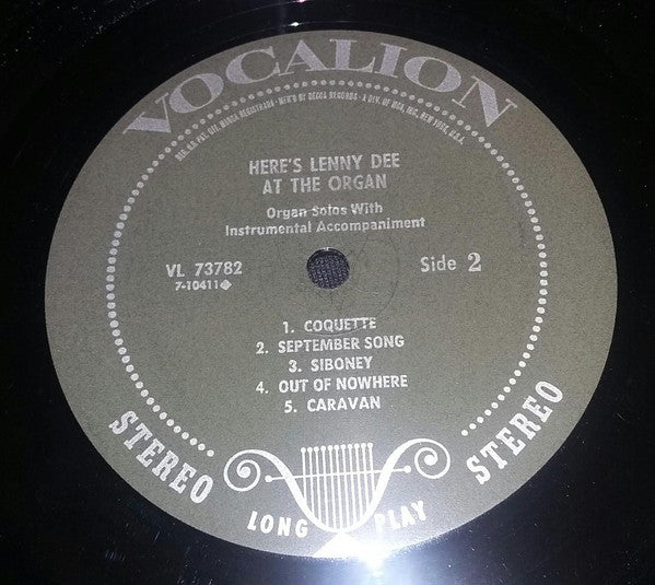 Lenny Dee (2) - Here's Lenny Dee At The Organ (LP) - Discogs image 3