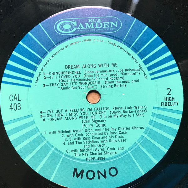 Perry Como - Dream Along With Me (LP) - Discogs image 4